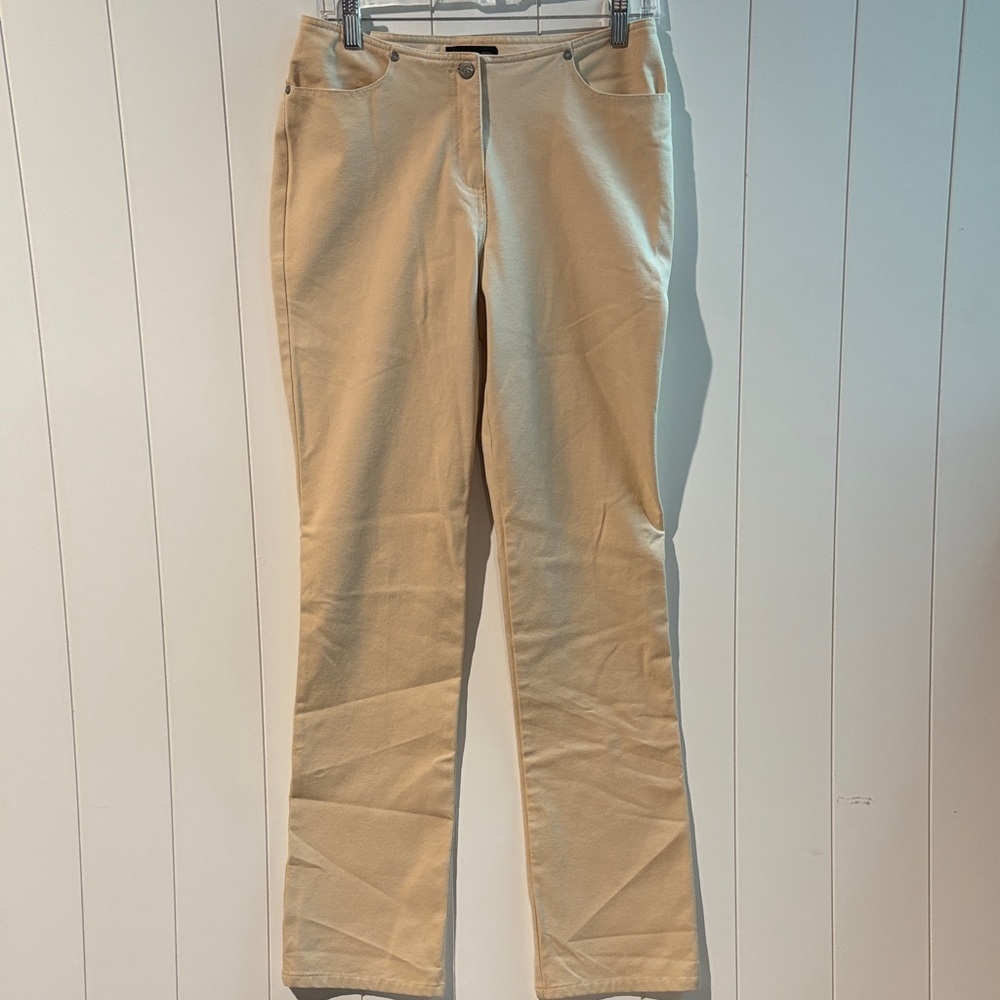 Votre Nom jeans boot cut cream tan smooth cotton stretch pants 6